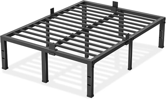 Queen Bed Frame 16 inch High 3500 lbs Heavy Duty Metal Platform Mattress Foundation with Steel Slat Support/No Box Spring Needed/Noise Free/Non-Slip/Easy Assembly