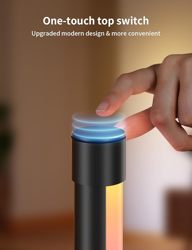 Ailofy Corner Floor Lamp, 1500lm RGBW Corner Lamp Work with Alexa & Google Assistant, 16 Million DIY Colors, Sync with Music, App Control, Modern LED Floor Lamp for Living Room & Bedroom, Black