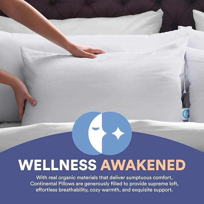 Continental Bedding Medium King Pack of 1 White Down Pillows 30 Ounce 550FP Hotel Down Pillows for Supporting Back Side and Stomach Sleepers