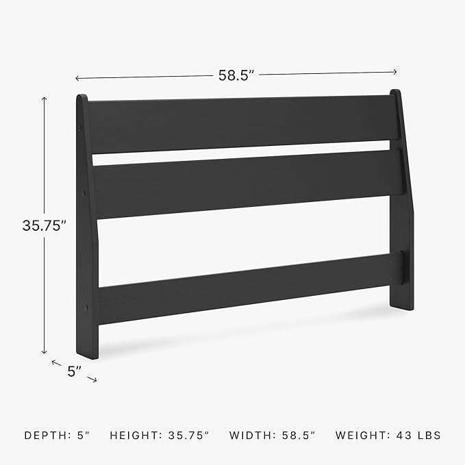 Signature Design by Ashley Socalle Modern Panel Headboard, Full, Black