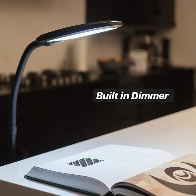 Brightech Litespan Slim LED Floor Reading Lamp - Tall with Adjustable Gooseneck, Dimmable for Living Rooms, Offices & Bedrooms - Black