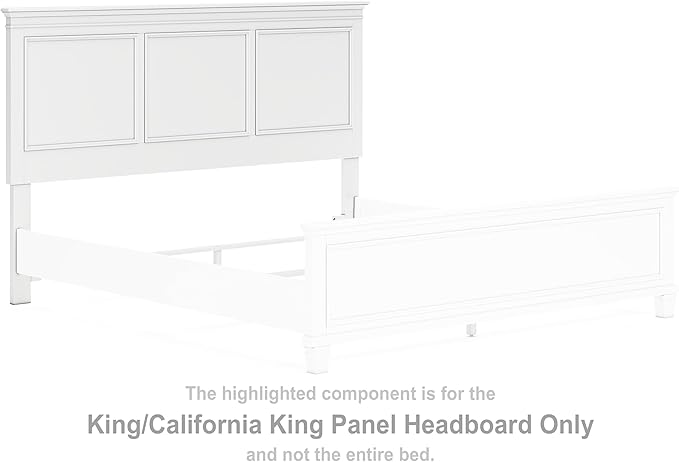 Signature Design by Ashley Fortman Farmhouse Panel Headboard, King/California King, White