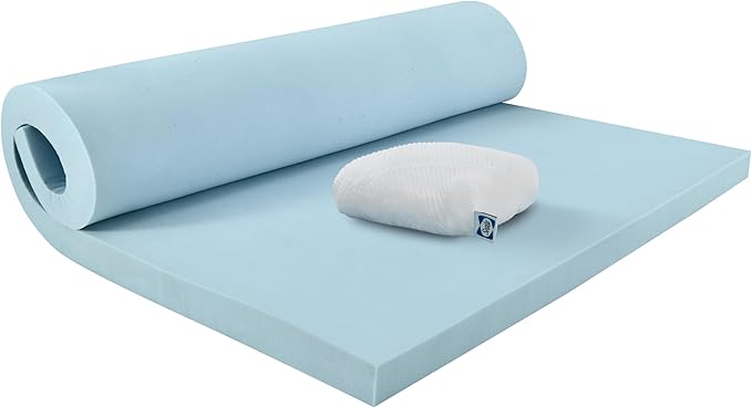 Sealy Dreamlife 3” Gel Memory Foam Queen Mattress Topper with Cooling Cover, SealyComfort Gel Foam, SealyCool Stretch Knit Cover with Corner Straps