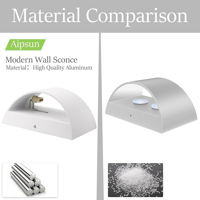 Aipsun 4 Pack Aluminum Modern Indoor LED Wall Sconce Hardwired Interior Wall Lights Up and Down Wall Mount Light for Living Room Bedroom Corridor Conservatory Warm White 3000K(with G9 Bulbs)