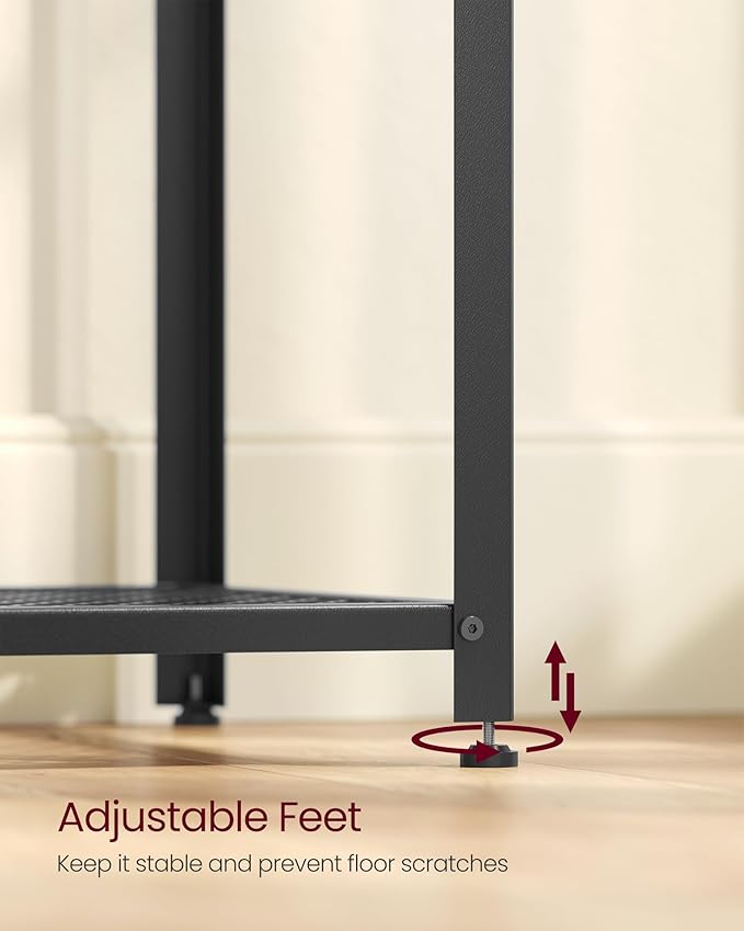 VASAGLE Modern TV Stand for TVs up to 75 Inches, 3-Tier Entertainment Center, Industrial TV Console Table with Open Storage Shelves, for Living Room, Bedroom, Rustic Brown and Black ULTV098B01