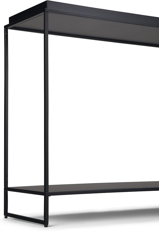 SIMPLIHOME Garner 47 inch Wide Industrial Tray Top Console Table in Black for the Living room Entryway and Bedroom
