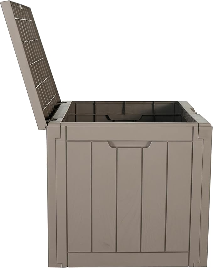 BTEXPERT Set of 2, Indoor Outdoor Storage Box, 30 Gallon Resin Deck Container for Package Delivery Patio Furniture Cushions Garden Tools Pool Sports Equipment UV Resistant Waterproof Lockable