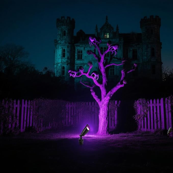 Landscape Spotlights Outdoor 12V Low Voltage with 5W Smart MR16 LED Bulbs,RGB Color Changing Tunable White IP65 Waterproof Directional Uplights for House Trees Yard Patio