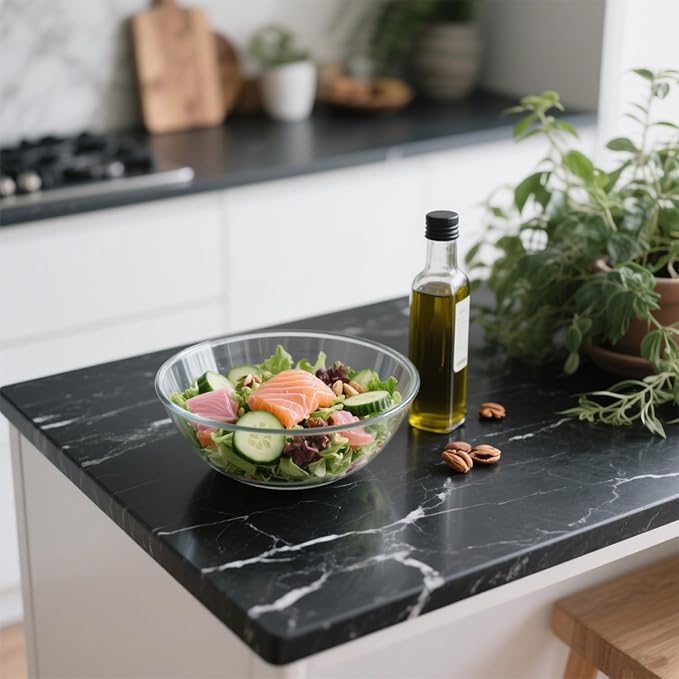 6.5 Quart Large Glass Mixing Bowls, Clear Glass Salad Bowls for Cooking, Salad Mixing, Fruit Bread Storage, Dishwasher, Microwave and Freezer