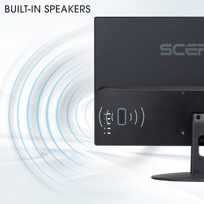Sceptre 24-inch Prime Monitor Thin 1080p LED Monitor 99% sRGB 2x HDMI VGA Build-in Speakers, Machine Black (E248W-19203R 2025 Series)