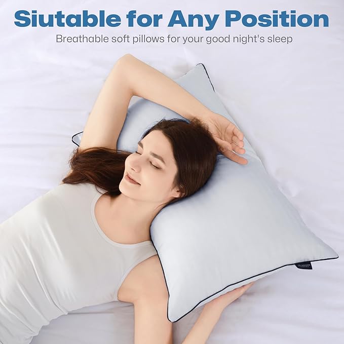 GOHOME Pillows King Size Set of 4 - Bed Pillows for Sleeping 4 Pack, Cooling Supportive Hotel Pillows with Premium Soft Down Alternative Fill for Side Stomach and Back Sleepers