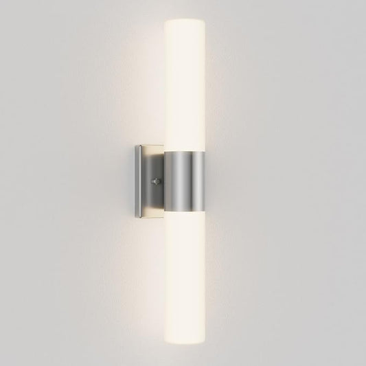 Kalium Bathroom Wall Sconce Fixture, 21 Inch Modern Vanity Lights with Frosted Glass Shade, Indoor Sconces Lighting Wall Decor Lamps for Bathrooms Living Room Stairs Bedroom (Silver)