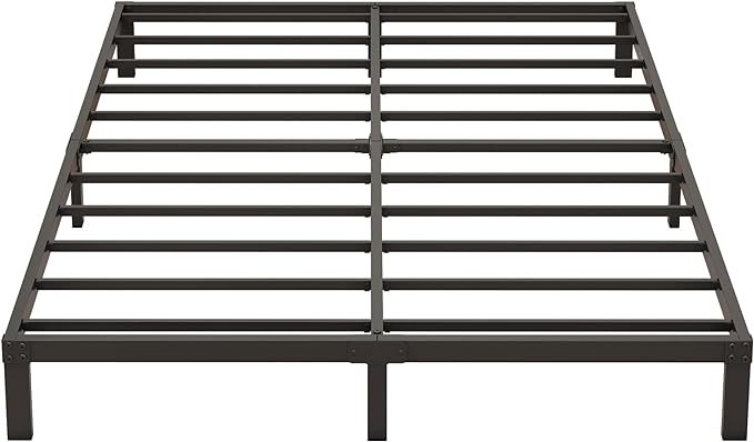 9 Inch Low King Bed Frame Heavy Duty Metal Platform, No Box Spring Needed, Easy Assembly Mattress Foundation, No Noise, Black