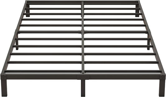 9 Inch Low King Bed Frame Heavy Duty Metal Platform, No Box Spring Needed, Easy Assembly Mattress Foundation, No Noise, Black