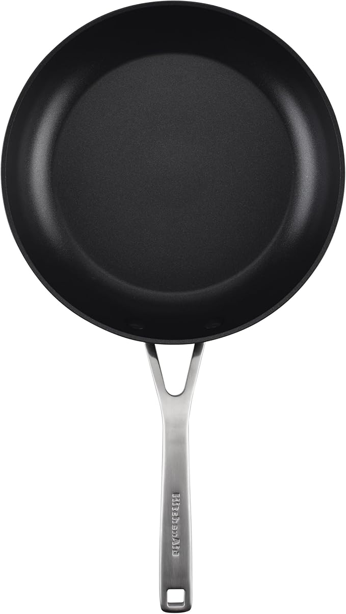 KitchenAid Hard Anodized Induction Nonstick Frying Pan Set With Tempered Lids, 4-Piece - 10 & 12 Inch – Durable, Even Heating, Oven Safe to 500°F, Dishwasher Safe, Easy-Clean