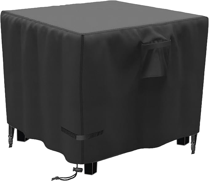YOWDUTY Propane Fire Pit Cover Square 32 Inch, Waterproof Heavy Duty 600D Gas Fire Pit Table Cover 32 x 32 x 25 Inch, Fit 28/29/30/31/32 Inch Firepit Table, All-weather Protection For Patio