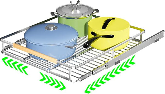 Expandable Pull Out Drawers for Cabinets, Kitchen Cabinet Slide Out Shelves, Adjustable Roll Out Drawers, Small 1 Pack