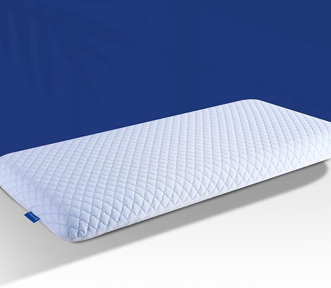 SofGlowly Ultra Thin Flat Pillows for Sleeping King Size -33x16 Inch, Cooling Memory Foam Pillow 2.75 inch Height Ultra Thin Pillow,Slim Bed Pillows for Stomach Back Sleeper