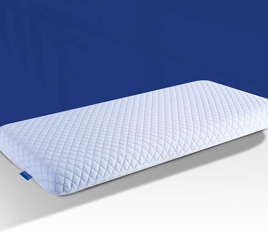 SofGlowly Ultra Thin Flat Pillows for Sleeping King Size -33x16 Inch, Cooling Memory Foam Pillow 2.75 inch Height Ultra Thin Pillow,Slim Bed Pillows for Stomach Back Sleeper