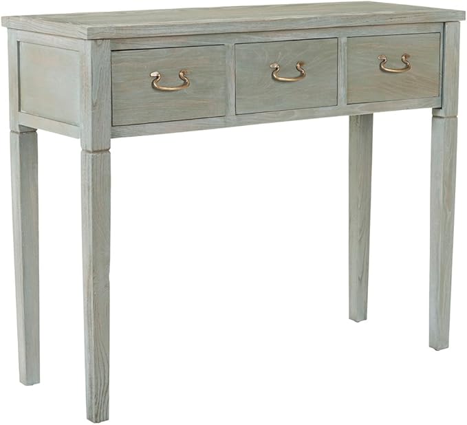SAFAVIEH Home Collection Cindy Farmhouse Ash Grey 3-Drawer Console Table