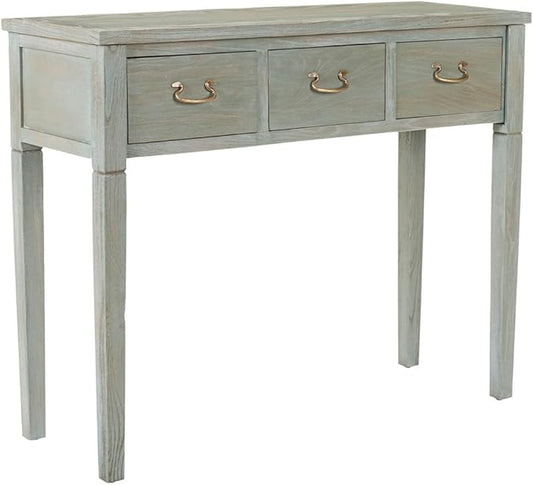 SAFAVIEH Home Collection Cindy Farmhouse Ash Grey 3-Drawer Console Table