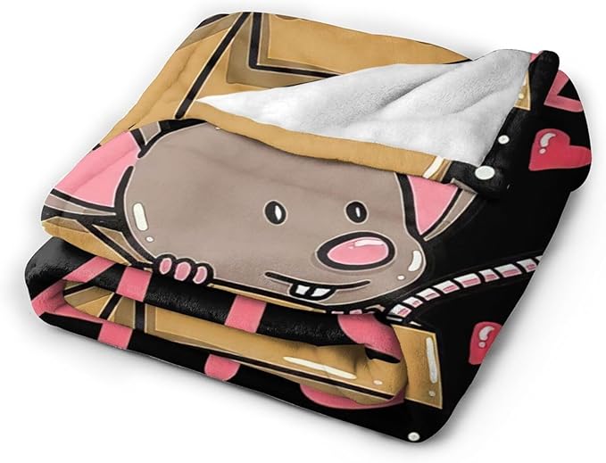 Just A Girl Who Loves Rats Blanket Soft Cozy Mouse Rat Plush Throw Blanket Warm Animal Flannel Fleece Stuff Decor Blanket Gifts for Lover Teens Kids Girls Boys Women Adults Bed Travel 60"x80"
