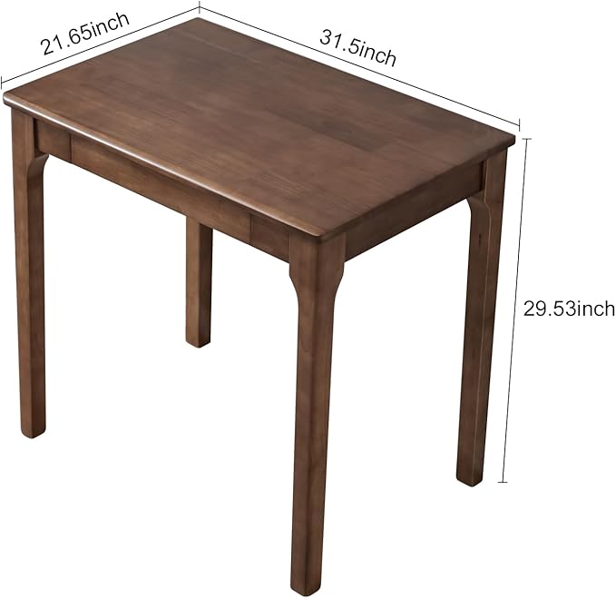 Solid Wood Desk, Gaming Study Home Office Desks for Work, Student PC Desk for Bedroom, Small Computer Desk for Small Spaces, Easy to Assemble (Walnut Color, 31inch)