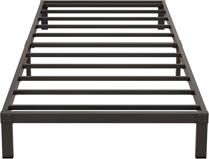 9 Inch Low Twin Bed Frames Heavy Duty Metal Platform, No Box Spring Needed, Easy Assembly Mattress Foundation, No Noise, Black
