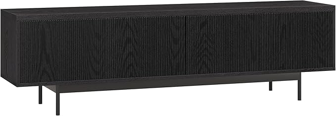 Henn&Hart Whitman, 70'' Rectangular TV Stand, Black Grain