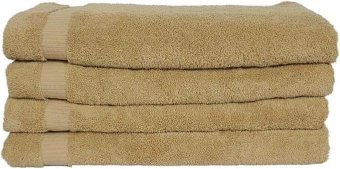 Premium Cotton 4 Pack Turkish Bath Towels 27x54 Ultra Absorbent Daily Use (4, Brown)