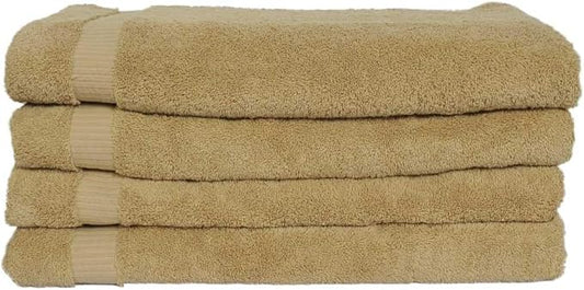 Premium Cotton 4 Pack Turkish Bath Towels 27x54 Ultra Absorbent Daily Use (4, Brown)