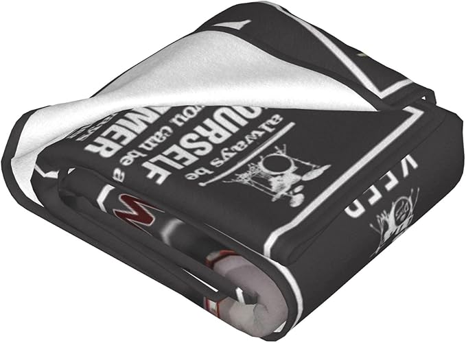 Drum Set Blanket Rock Music Throw Blanket Soft Fleece Flannel Bedding Musical Instrument Gifts for Men Drummer Boys Women Girls Lovers Adults Stuff Plush for Couch Sofa Bed Room Decor 40"X50"