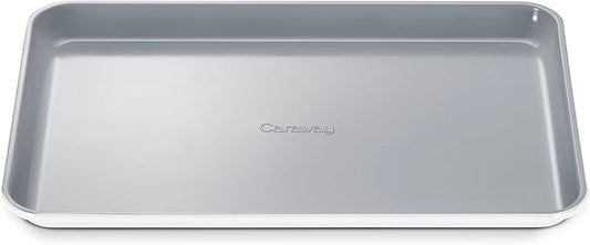 Caraway Non-Stick Ceramic Baking Sheet - Naturally Slick Ceramic Coating - Non-Toxic, PTFE & PFOA Free - Perfect for Baking, Roasting, and More - Medium (15" x 10") - White