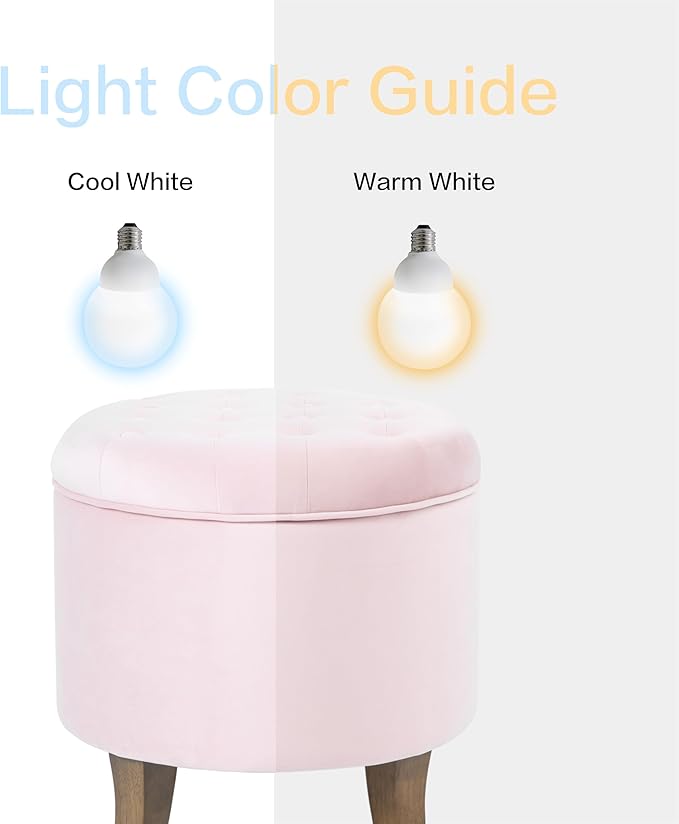 Homepop Home Decor | Upholstered Round Velvet Tufted Foot Rest Ottoman | Ottoman with Storage for Living Room & Bedroom | Decorative Home Furniture, Pink Blush Small