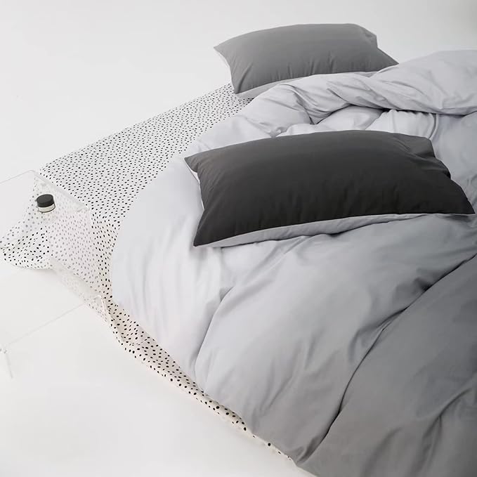 Luxlovery Grey and Black Gradient Comforter Set King Dark Grey Bedding Set Men Women Minimalist Bedding Set Soft Breathable Blanket Quilts Modern Gradient Comforter Set