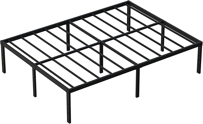 18 Inch California King Bed Frames Heavy Duty Metal Platform No Box Spring Needed, Maximum Storage, Easy to Assembly, Noise Free, Black