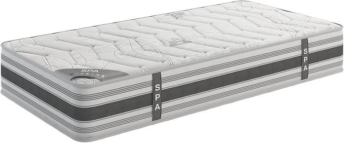 Ottomanson Twin 12" Hybrid Mattress - Meditation Antistatic Quilted Cover - Made in USA - Firm Support - Individually Pocketed Coils & CertiPUR-US Foam - Fiberglass-Free - Bed in a Box