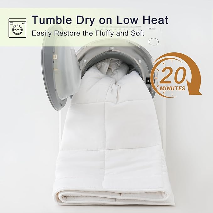 YOUR MOON Luxurious All Season Wool Comforter Twin Size 100% Natural Australian Wool Duvet, Hypoallergenic Premium Filled Comforter, Noiseless Jacquard Rayon Derived from Bamboo Shell(White)