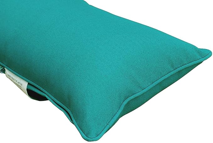 Indoor/Outdoor Decorative Lumbar Throw Pillows Water Resistant, 18"x10" Set of 2 for Patio Furniture Bolster Rectangle Pillows - Teal