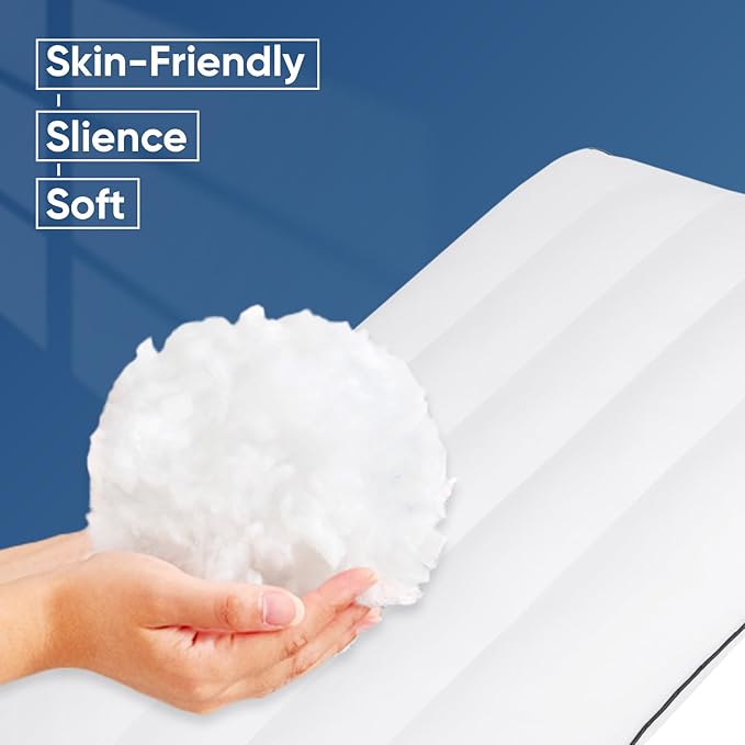 MINUPWELL Ultra Thin Pillows, Flat Pillows for Sleeping Thin with 7D 2.5 in Height Support, Slim Bed Pillows for Stomach Sleeper,Low Profile Pillow Standard Size - 18x26 in