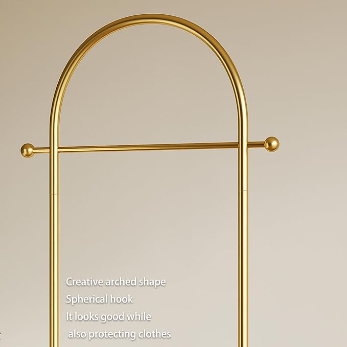 Metal Small Clothes Rack, Arched shape gold Clothing Racks for Hanging Clothes,Heavy Duty Garment Rack for Small Spaces Modern Coat Rack Stand for Entryway, Bedroom (gold)