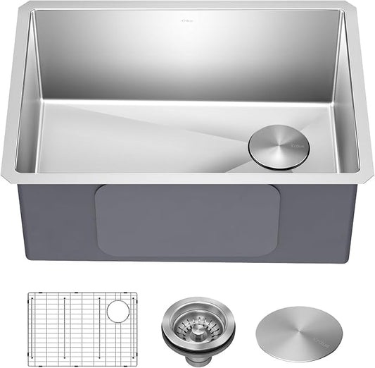 Kraus KHU111-25 Standart PRO 16 Gauge Undermount Single Bowl Stainless Steel Kitchen Sink, 25 Inch