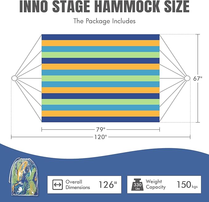 Handwoven Mayan Hammock - Portable Family Hammock with Carry Bag Matrimonial Size Multi-Color Handmade Hammock for Travel Camping Backyard, Porch, Outdoor or Indoor Use