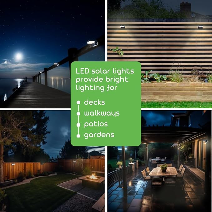Square Solar Wall Lights - Solar Powered Wall Lamps - LED Lights - PIR Sensor & Two Lighting Modes - Rechargeable Battery Lasts Up to 55 Hours - 3000K - IP44 Weather Resistant - 2 Pack