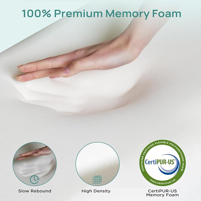 2 Inch Memory Foam Mattress Topper California King, Soft Mattress Topper for Pain Relief, Orthopedic Bed Topper with 2-Sided Breathable Cover, Ergonomic 5-Zone Design, CertiPUR-US Certified