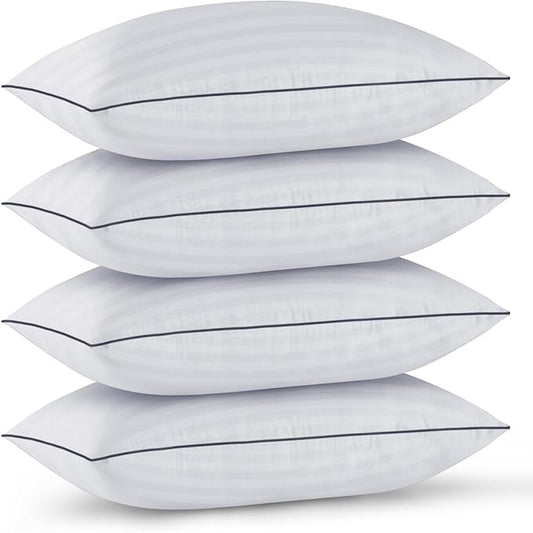 GOHOME Pillows King Size Set of 4 - Bed Pillows for Sleeping 4 Pack, Cooling Supportive Hotel Pillows with Premium Soft Down Alternative Fill for Side Stomach and Back Sleepers