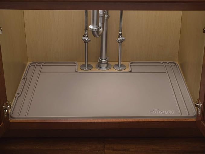 WeatherTech SinkMat – Waterproof Under Sink Liner Mat for Kitchen Bathroom – 34” x 22” Inches - Durable, Flexible Tray – Home undersink Organizer Must Haves, Tan