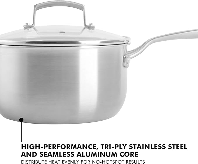 Babish Stainless Steel 3.5qt Triply Professional Grade Sauce Pan