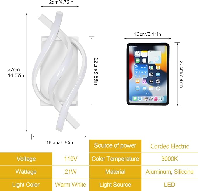 Wall Sconce Light, 21W LED Sconces Wall Lighting Indoor, Wall Lights for Bedroom Living Room Restaurant Hallway, Stairway Lighting Wall Mount Lamp 3000K Warm White