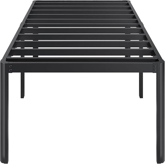 22 Inch High Twin Bed Frames with Rounded Corner Legs, Heavy Duty Metal Twin Platform Bed Frame with Steel Slats Support, No Box Spring Needed, Noise Free, Easy Assembly